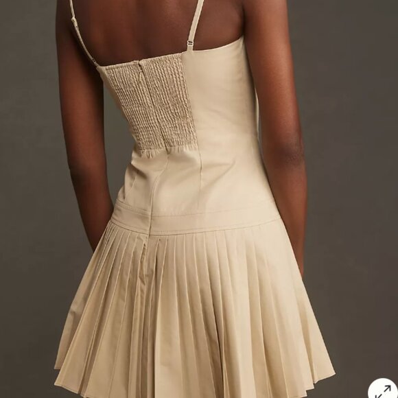 NWT Mare Mare Square-Neck Pleated Mini Dress SZ XS & SMALL - Picture 2 of 5